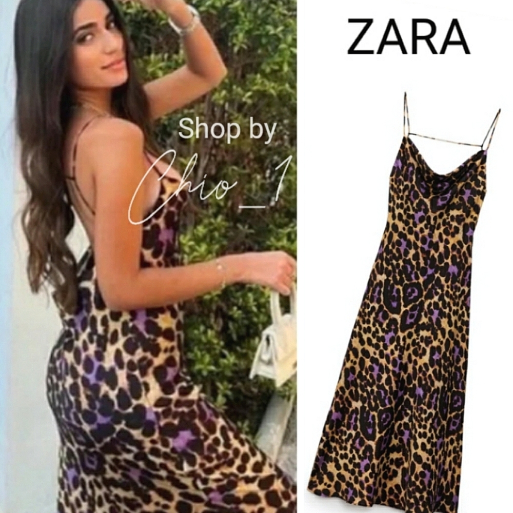 ZARA SATIN EFFECT LEOPARD PRINT DRESS Bloggers favorite